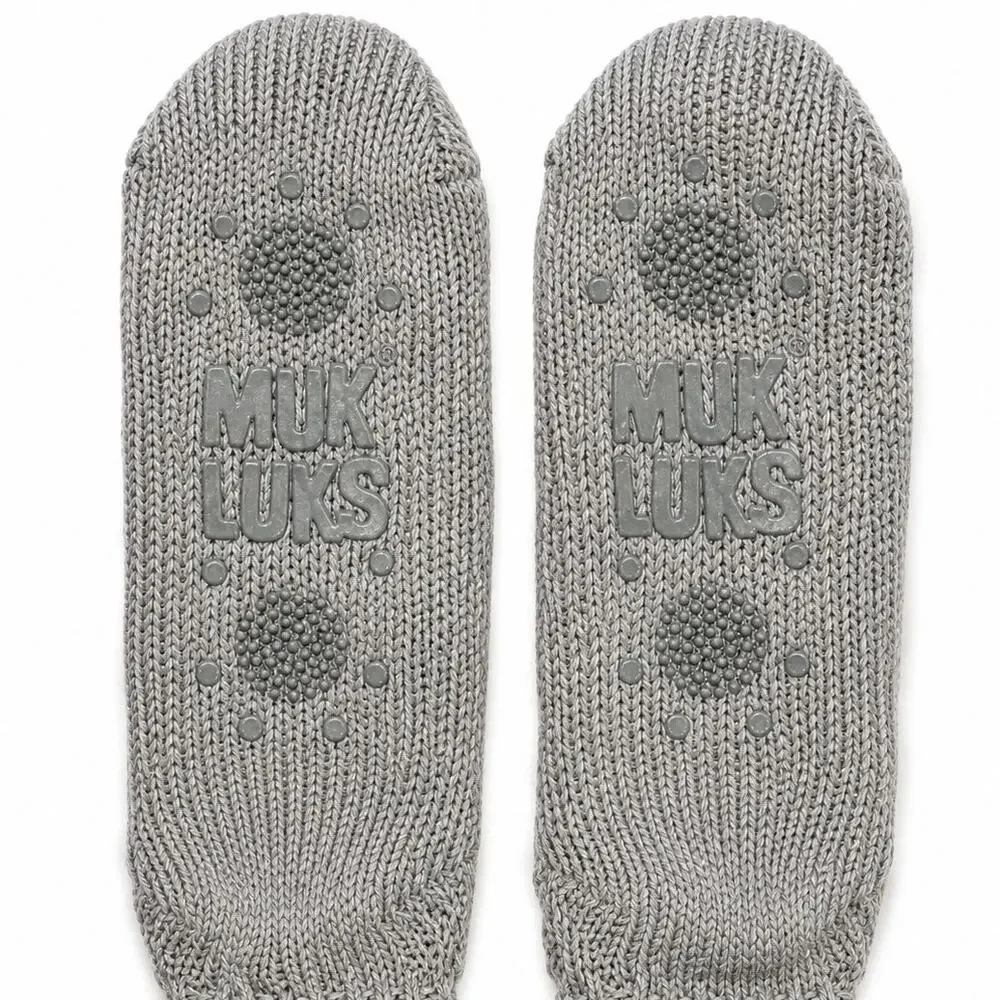Muk Luks Gray Slipper Socks (Size 7-8)